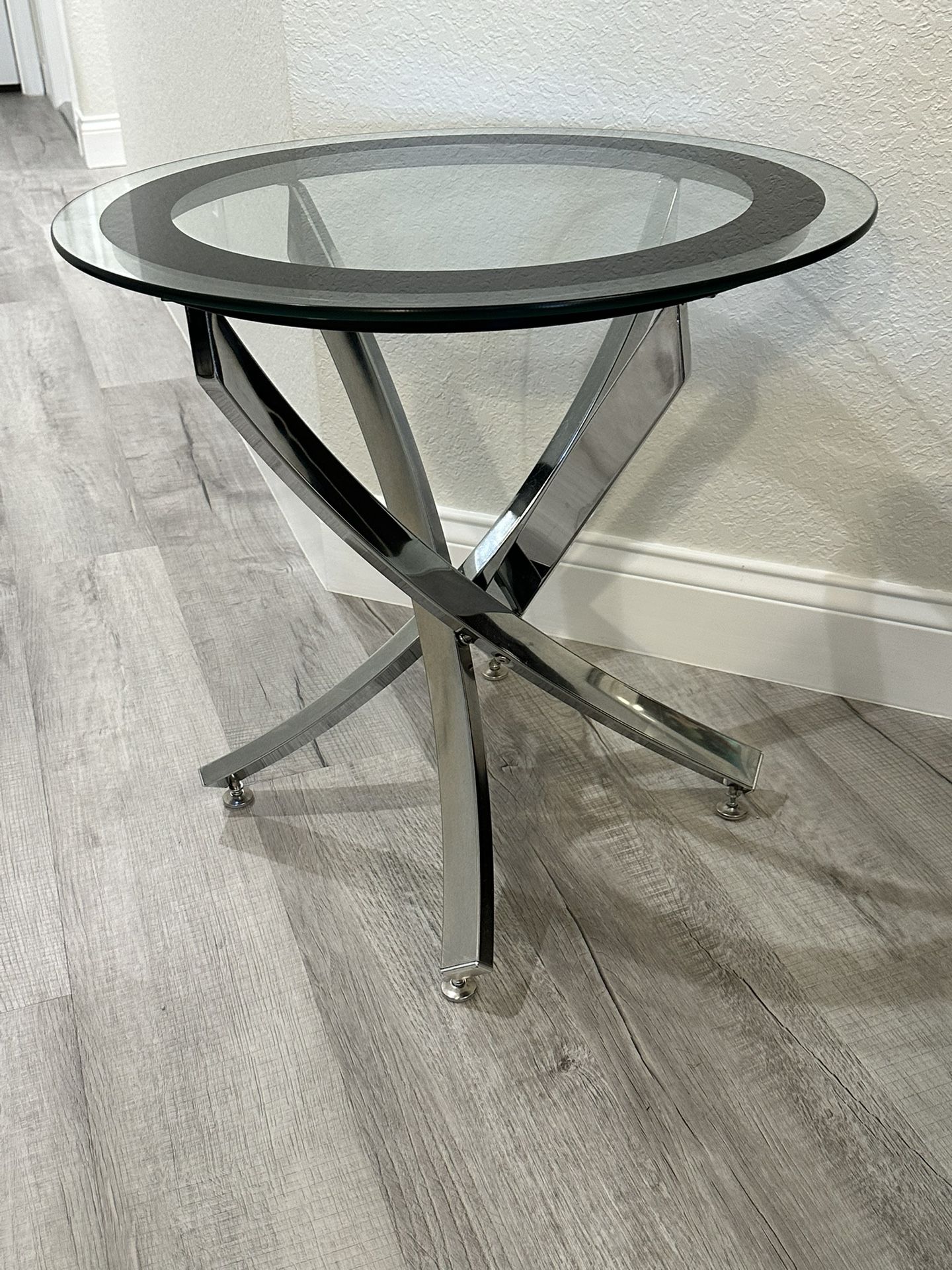 Glass Top with Metal Base Side / End Table