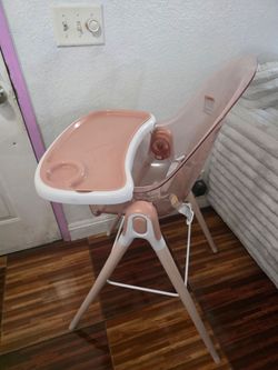 Pink Baby High Chair with Tray
