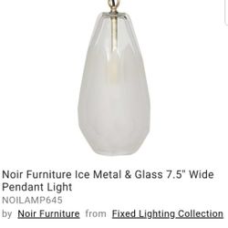 2 Noir Ice Glass Pendants 