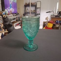 The Pioneer Woman Adeline Turquoise Embossed Water/Wine Goblet 6.5"H x 3.25"W Holds 10 OZ