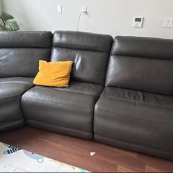 Leather Recliner Sectional Sofa