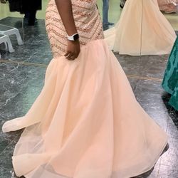 Peachy Coral Prom Dress