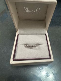 14k white gold wedding band from Shane Co