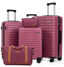 Cosbarn Luggage Sets Hardshell 5 Piece Durable Suitcases with Wheels