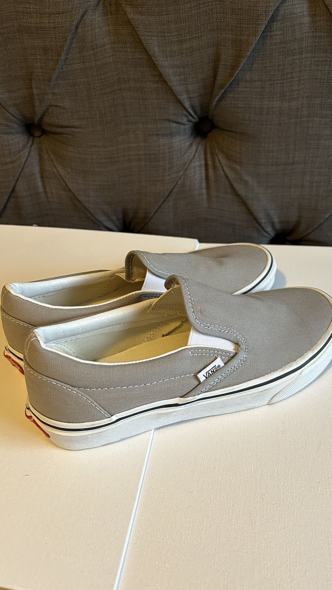 Slip On Vans: Gray (Never Worn)