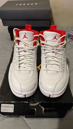 Air Jordan 12 FIBA (White/Red/Gold) – Size 8