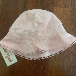 New Cat & Jack Light Pink Baby Infant Sun Hat Size 0-6M