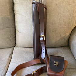 Small Leather Archery Quiver with belt strap
