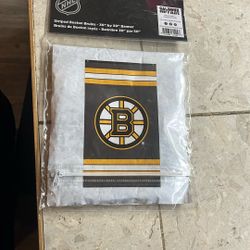 Striped Boston Bruins Banner