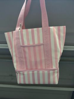 Victoria’s Secret COOLER Bag Tote Iconic Pink White Striped Beach Bag Tote NEW