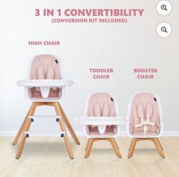 Evolur 3-in-1 Convertible High Chair Pink