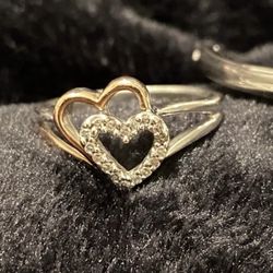 Kay Jewelers 10k Rose Gold & Sterling Silver Diamond Ring