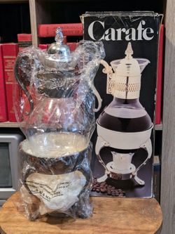 Vintage Leonard Silverplated 10 Cup Carafe with Warmer & Box - LIKE NEW