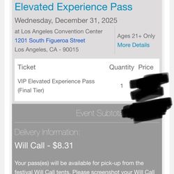 VIP Ticket To Countdown NYE