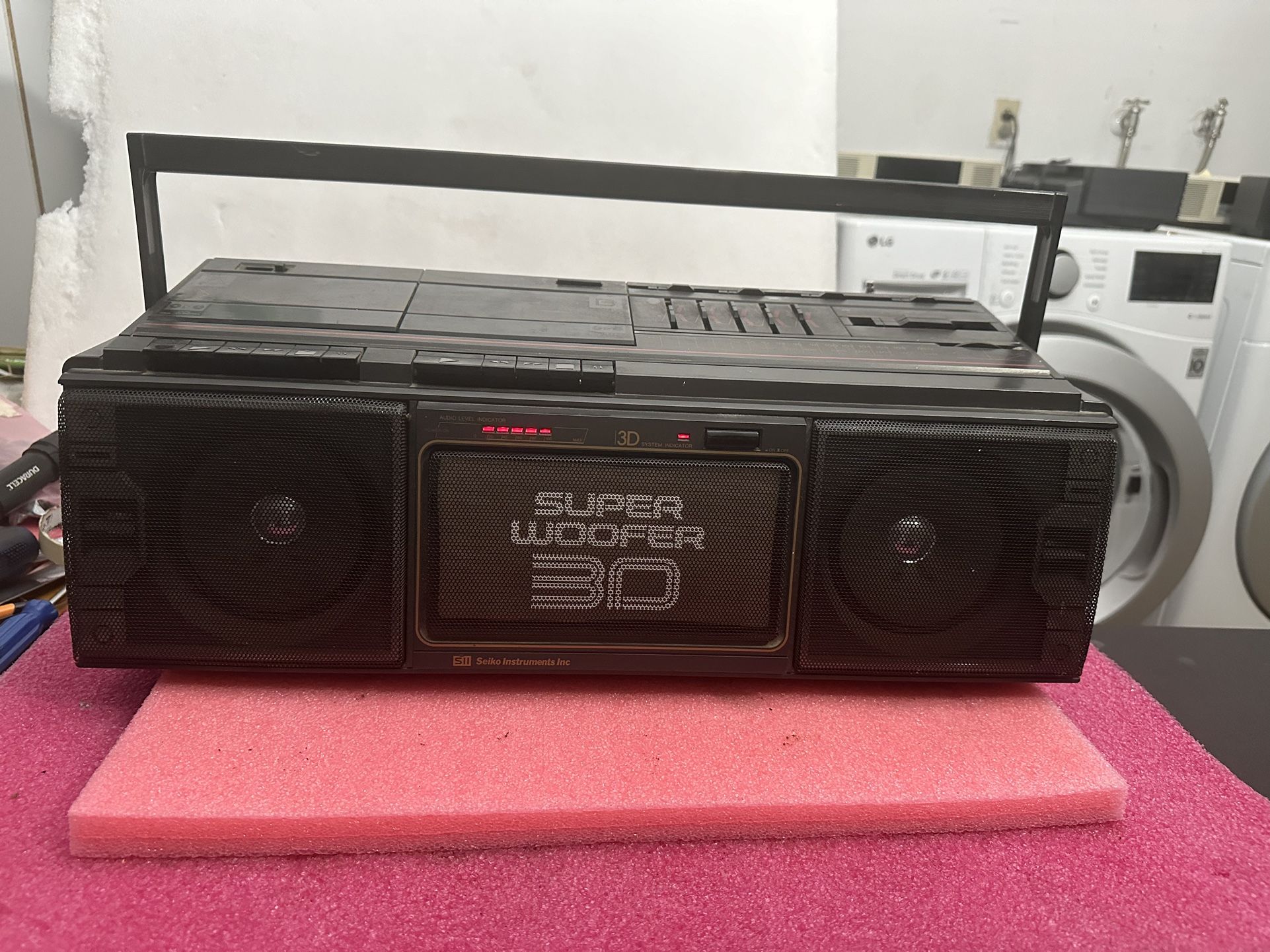 Vintage Seiko WKC-200 FM AM Radio Dual Cassette Player Boombox 1990