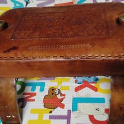 Vintage Handcrafted Leather Camel Saddle/Stool