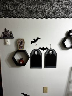 2 Halloween Skeleton chalkboards