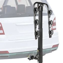Brand New $65 Tilt Folding 3-Bike Hitch Mount Rack Bicycle Carrier for 2” Hitch w/ Straps 110 lbs Max 