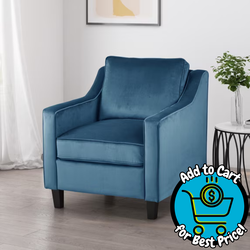 Noble House Milo Velvet Club Chair, Blue Set of 2