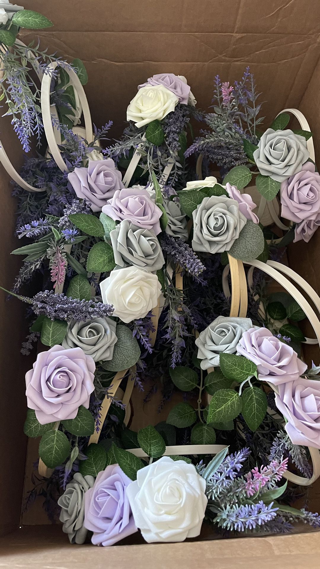 9 Centerpieces - Lavender & Rose 