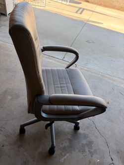 High-Back Leather Office Chair with Armrests