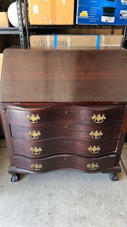 Antique Mahogany Secretary Desk with Drawers