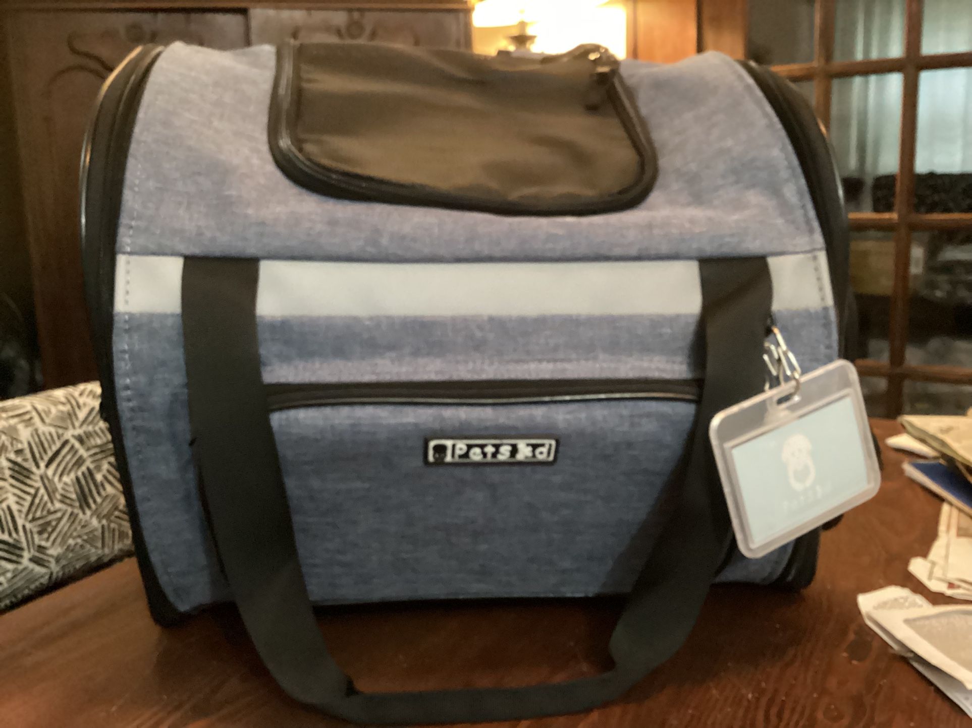 Petskd Expandable Pet Backpack Carrier 16.5x14.5x11 Inches for Small Dogs and Medium Cats,Portable Dog Cat Backpack Carrier for Hiking,Vet,Travel(Blue