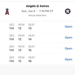 Astros Tickets 6/4 Sunday Family Day