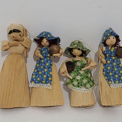 Corn Husk Figure Dolls Vintage - Set of 4 or $5 Each