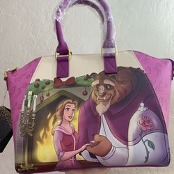 NWT Disney Belle Beauty And The Beast Loungefly Crossbody Satchel