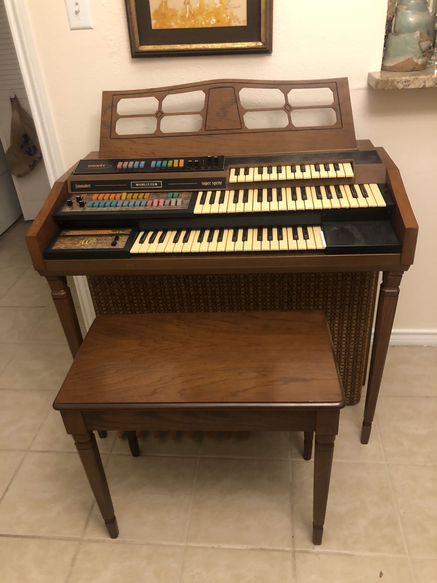 Vintage Mid Century Wurlitzer Organ Funmaker Orbitz Synthesizer