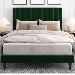 Green Velvet Queen Bedframe