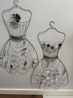 Metal Wire Dress Form Wall Art Set of 2