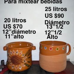 Jarrones De Barro Extra Grandes Para Mixtear Bebidas