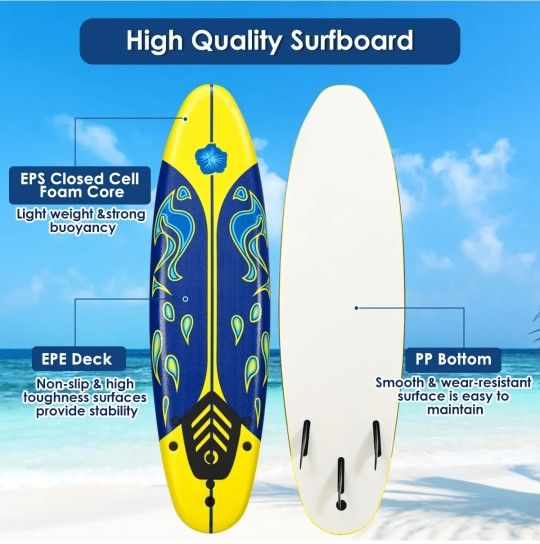 6' Surfboard Foami Body Surfing Board