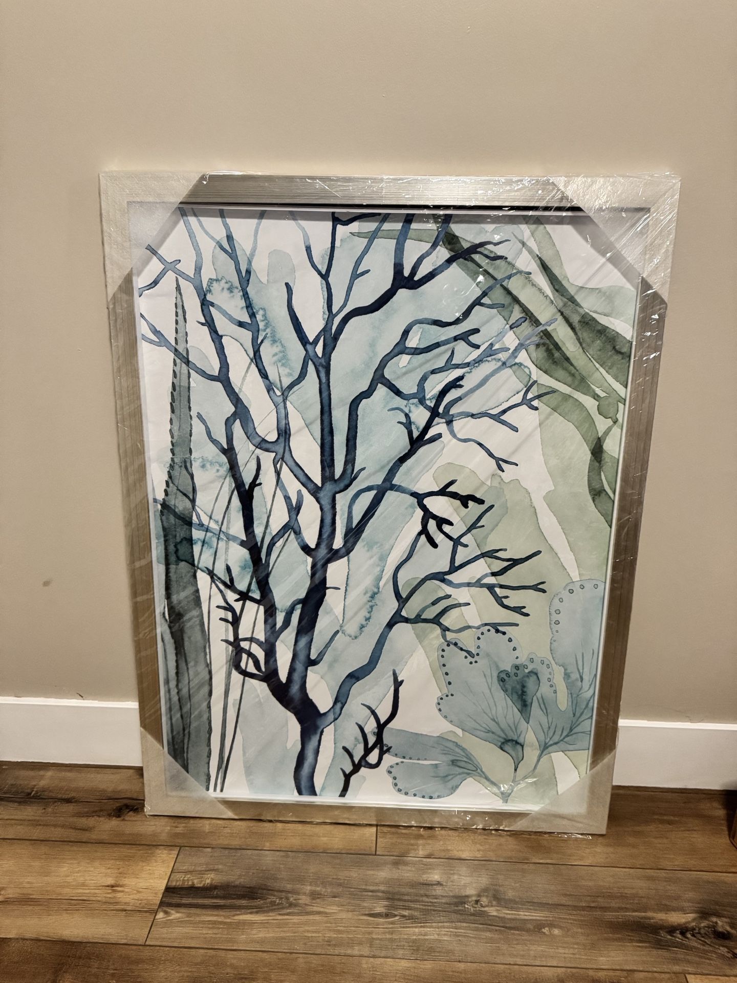 Luxury Coastal Botanical Wall Art – Sea Leaves o – 43x33 – Framed $175 OBO