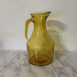 Italian Amber Glass Pitcher Carafe Jug by Enesco