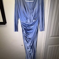 Light Blue Stretchy Formal Dress 