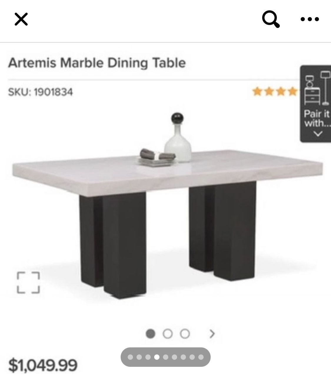 Artemis marble top table