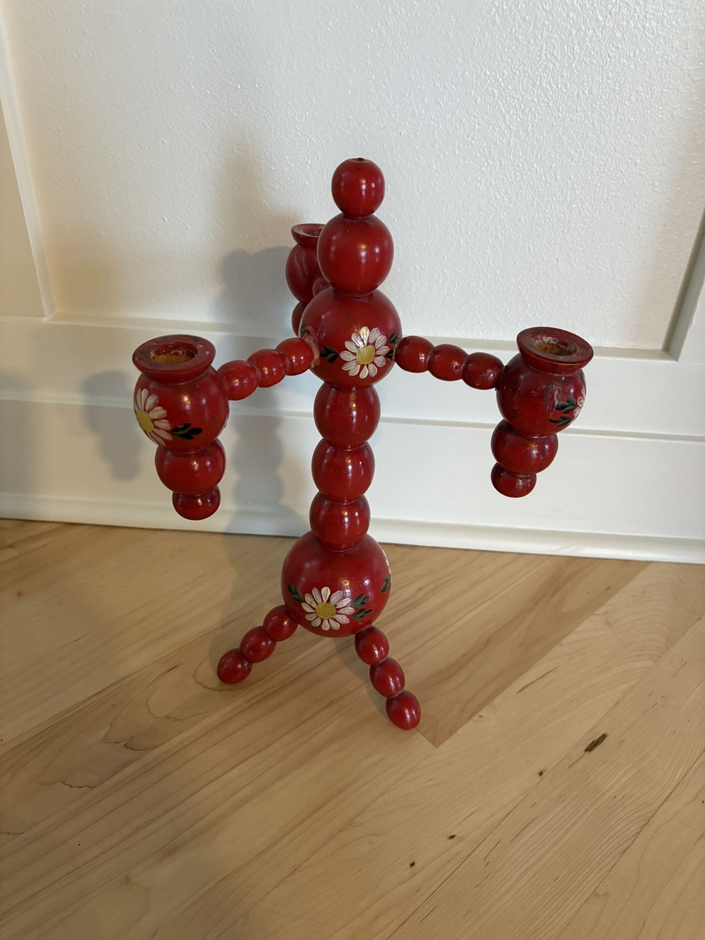 Swedish Folk Art Vintage Christmas Candelabra 