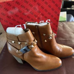 New Brown Leather Guess Boots 
