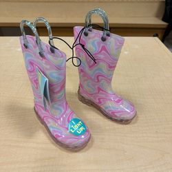 Western Chief Toddler Girls' Abby Glitter Rain Boots - Pink 7T