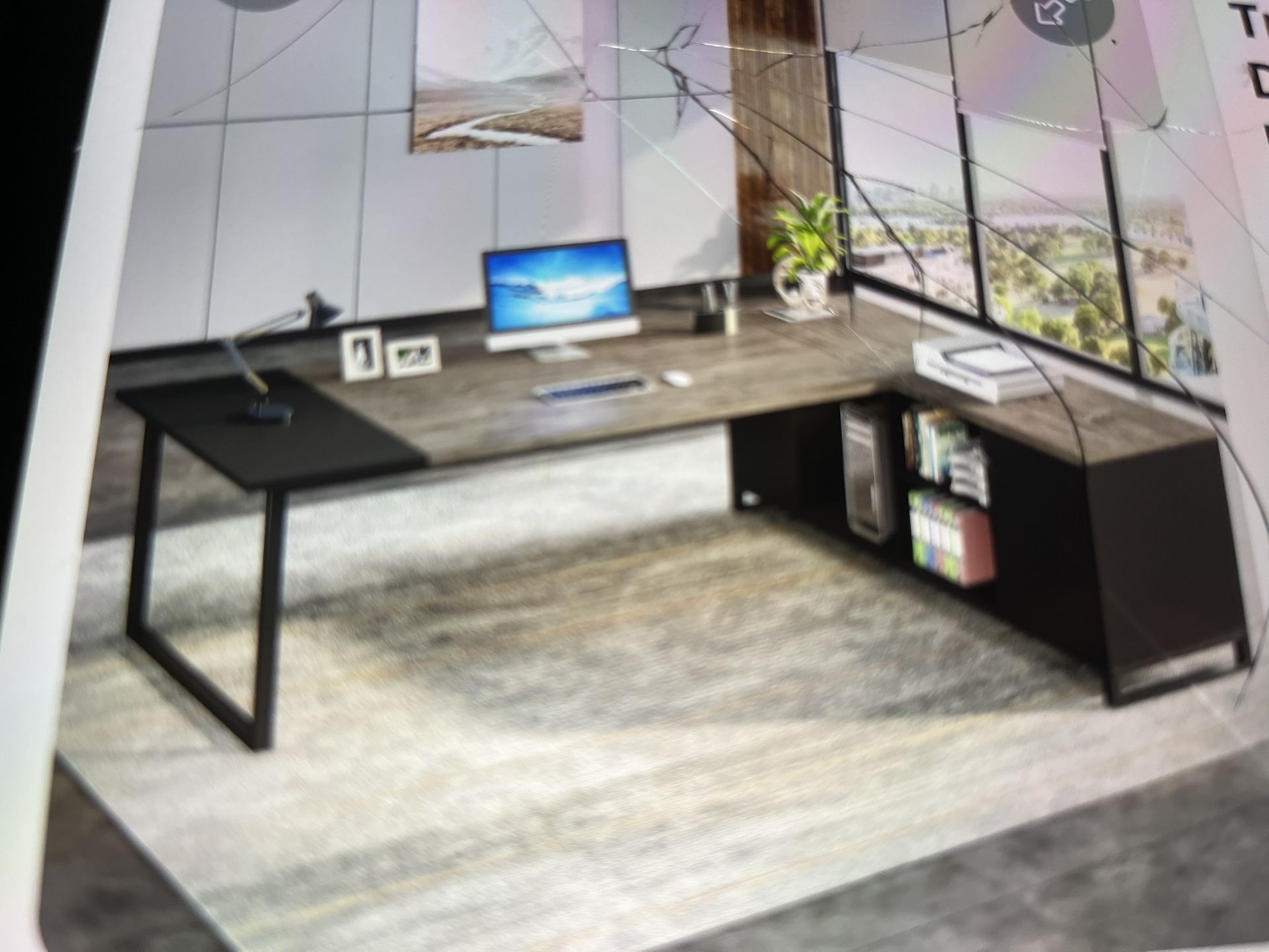 Executive Desk 70.8 With 55 Inch File Cabinet