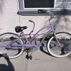 Women's 26" Purple electra beach cruiser