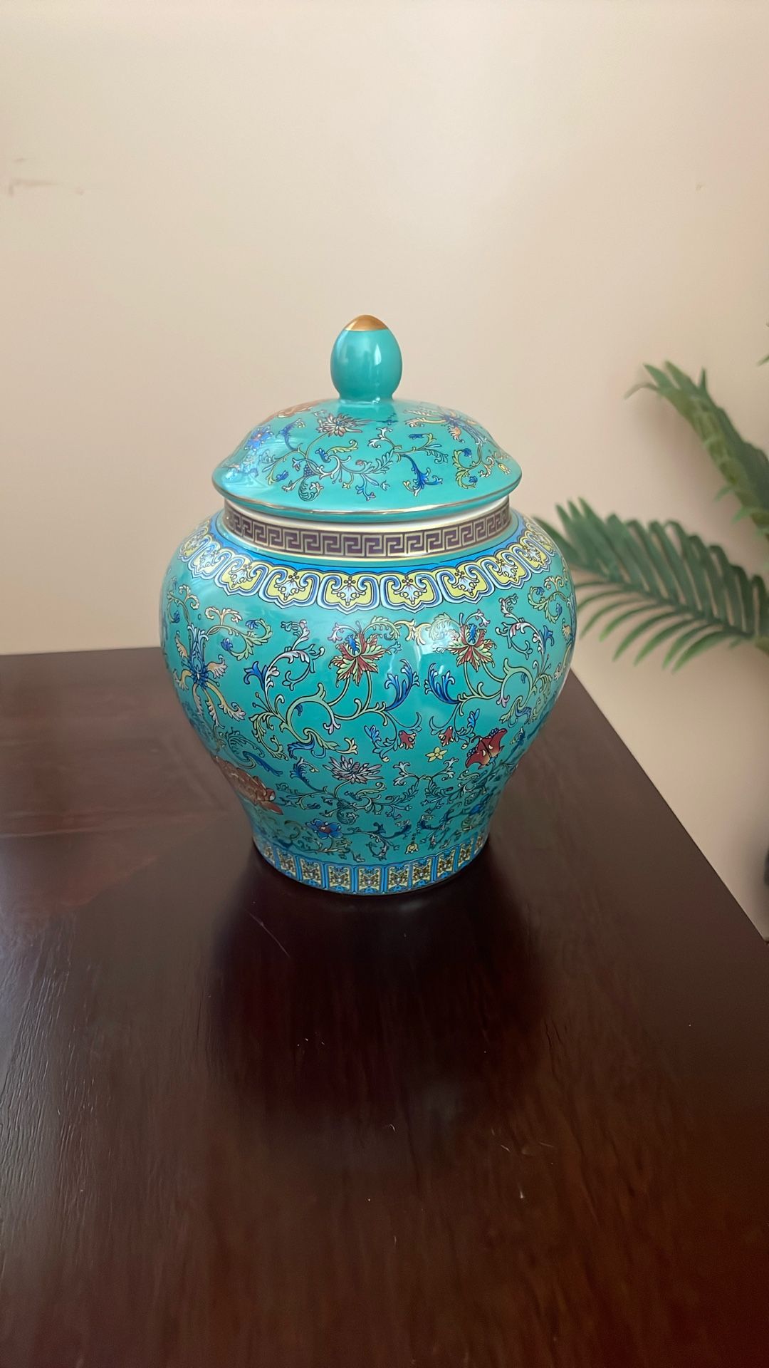 Turquoise Ceramic Decorative Jar Ancient Chinese Imperial Enamel Porcelain