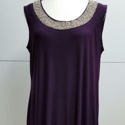 Purple Beaded Collar Dress Sz 12