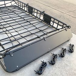 (Brand New) $160 Roof Rack Basket w/ Cargo Net, Universal Fit 64x39” Car Top Luggage Carrier 150 LBS max