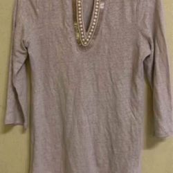 Chico’s Linen Embellished Tunic Size S