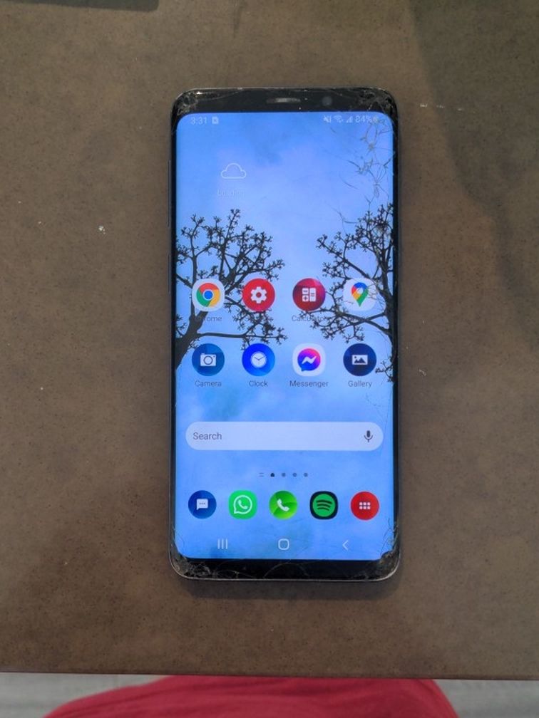 Galaxy S9 With Cracked Screen (Blue)