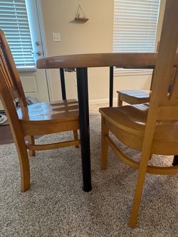Round Wood Dining Table with Chairs